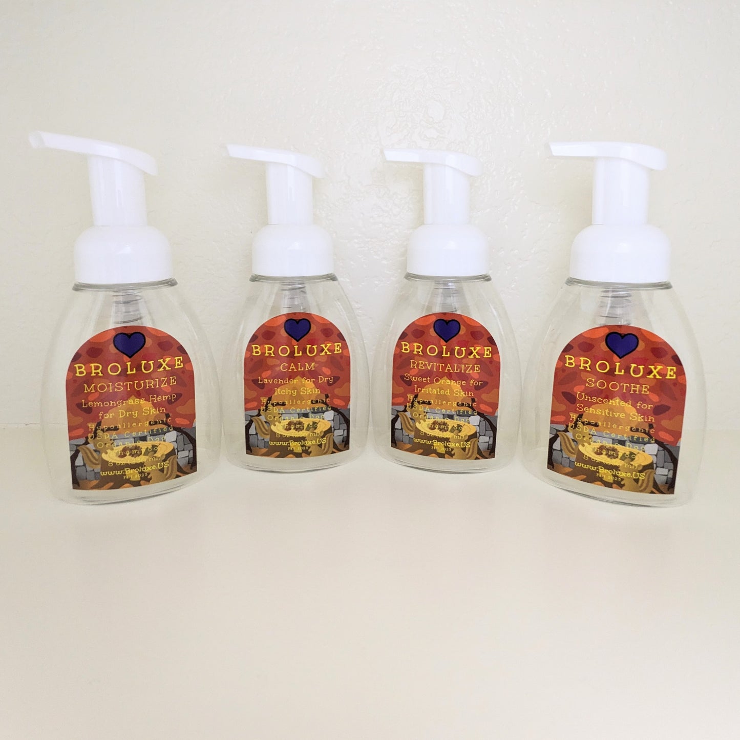 BROLUXE XL American Bully Foamer Pump PET Fall Clear Plastic Bottle 8oz (Empty) MOISTURIZE, CALM, REVITALIZE, SOOTHE