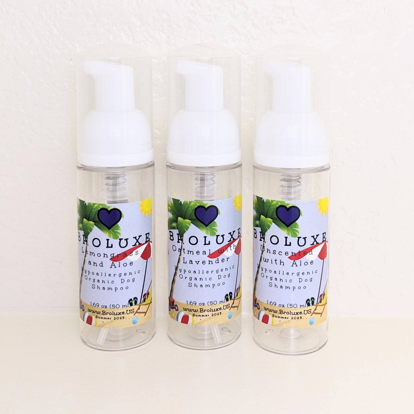 BROLUXE XL American Bully Foamer Pump PET Summer Clear Plastic Bottle 1.69oz (Empty) Lemongrass, Lavender, Unscented