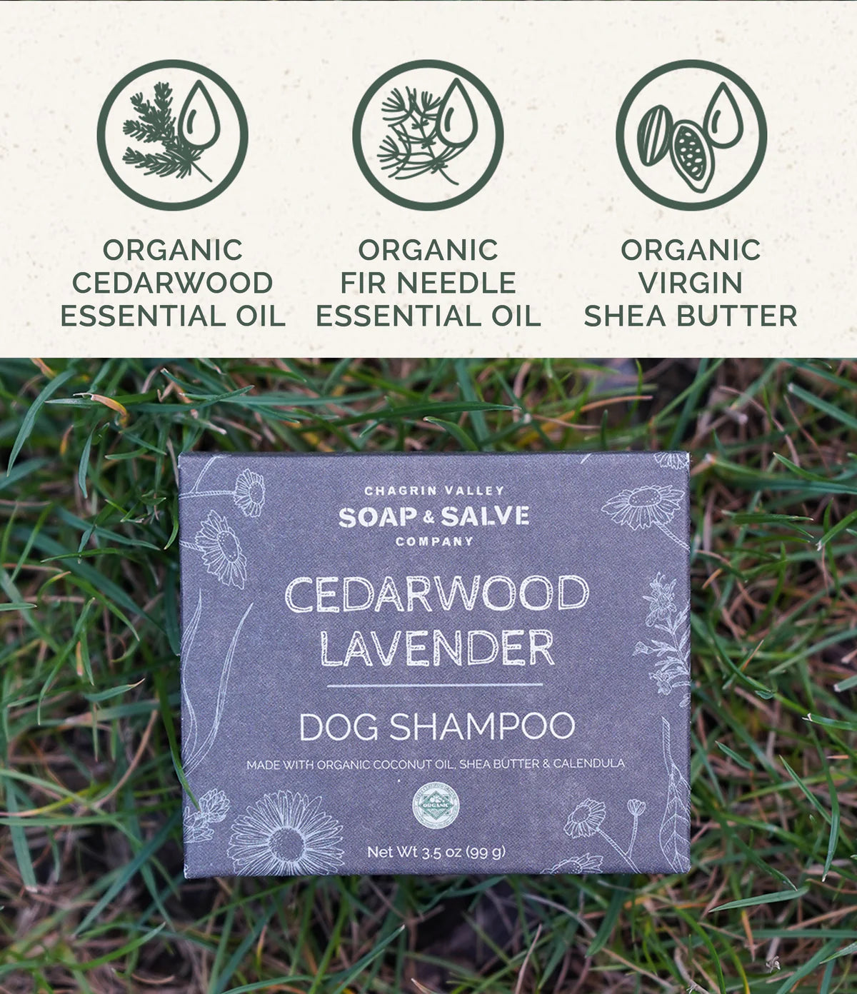 Broluxe Ltd. Co. XL American Bully Chagrin Valley - Dog Shampoo Bar - Cedarwood Lavender - USDA Certified Organic