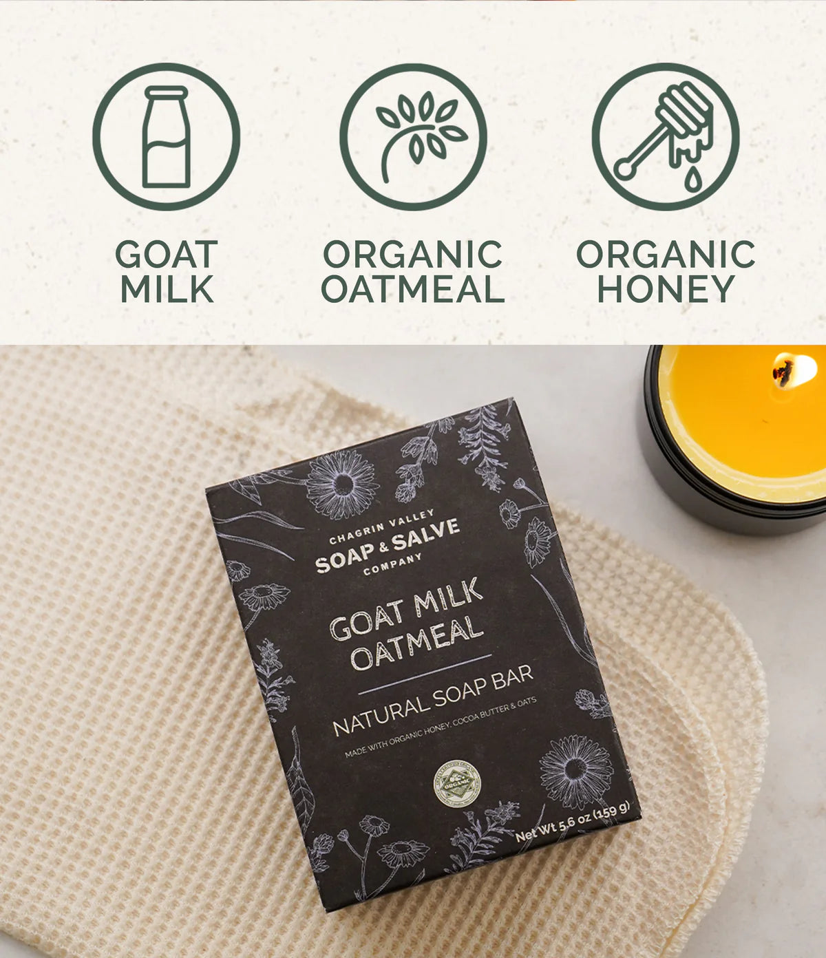 Broluxe Ltd. Co. XL American Bully Dog Parent - Chagrin Valley - Soap Facial Bar - Goat Milk Oatmeal - USDA Certified Organic