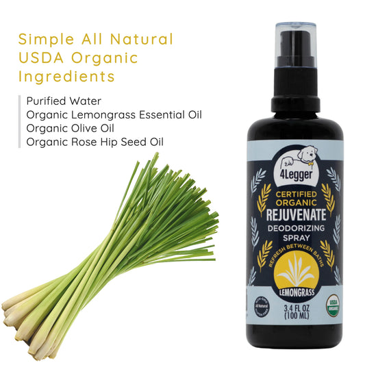 Broluxe Ltd. Co. XL American Bully 4-Legger REJUVENATE - Deodorizing Spray - Lemongrass - USDA Certified Organic