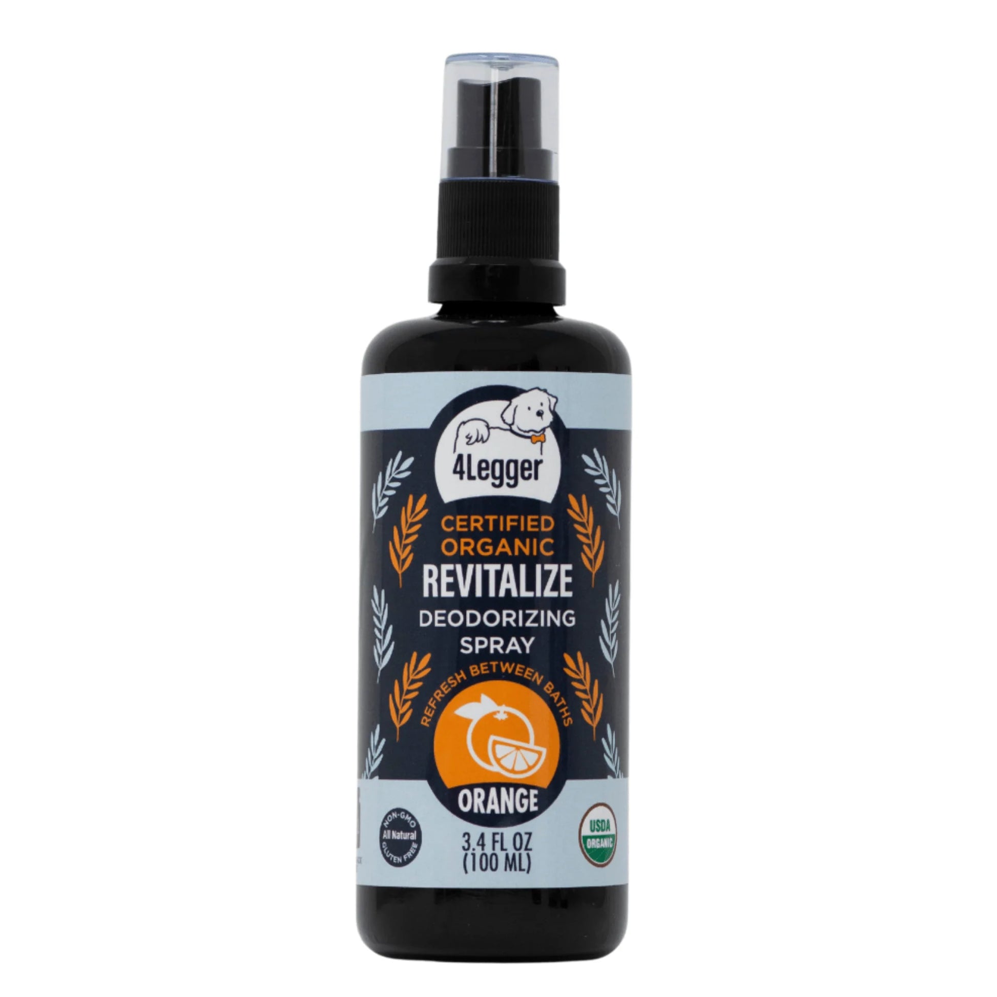 Broluxe Ltd. Co. XL American Bully 4-Legger REVITALIZE - Deodorizing Spray - Sweet Orange - USDA Certified Organic