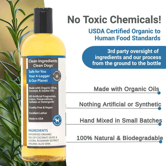 Broluxe Ltd. Co. XL American Bully 4-legger Dog Shampoo Unscented with Aloe Hypoallergenic Certified to USDA Organic Food Standards