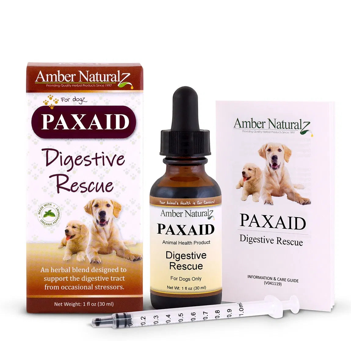 Broluxe Ltd. Co. XL American Bully Amber NaturalZ PAXAID Digestive Rescue 1 oz