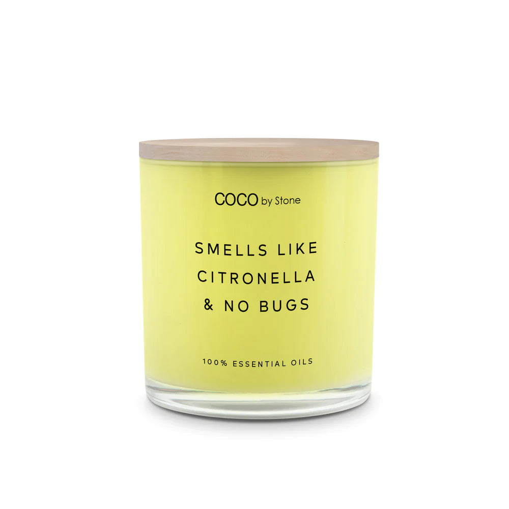 Broluxe Ltd. Co. XL American Bully COCO by Stone Citronella & No Bugs - Pet Safe Coconut Wax Candle - Food Grade Certified