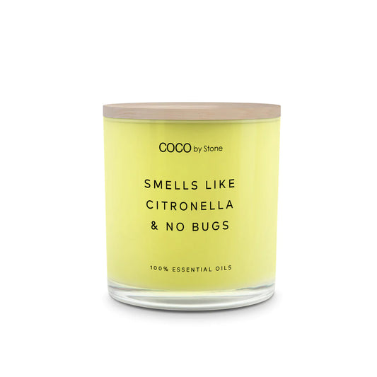 Broluxe Ltd. Co. XL American Bully COCO by Stone Citronella & No Bugs - Pet Safe Coconut Wax Candle - Food Grade Certified