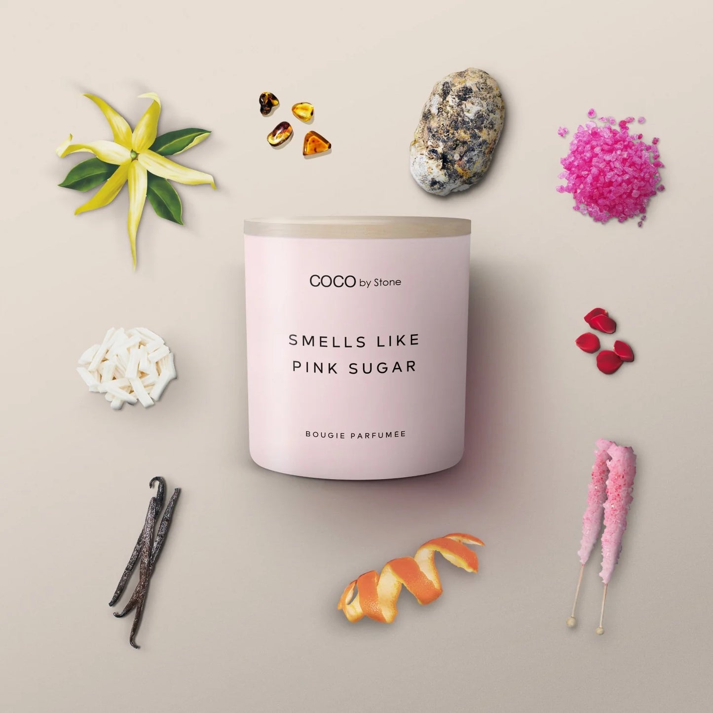 Broluxe Ltd. Co. XL American Bully COCO by Stone Pink Sugar - Pet Safe Coconut Wax Candle - Food Grade Certified