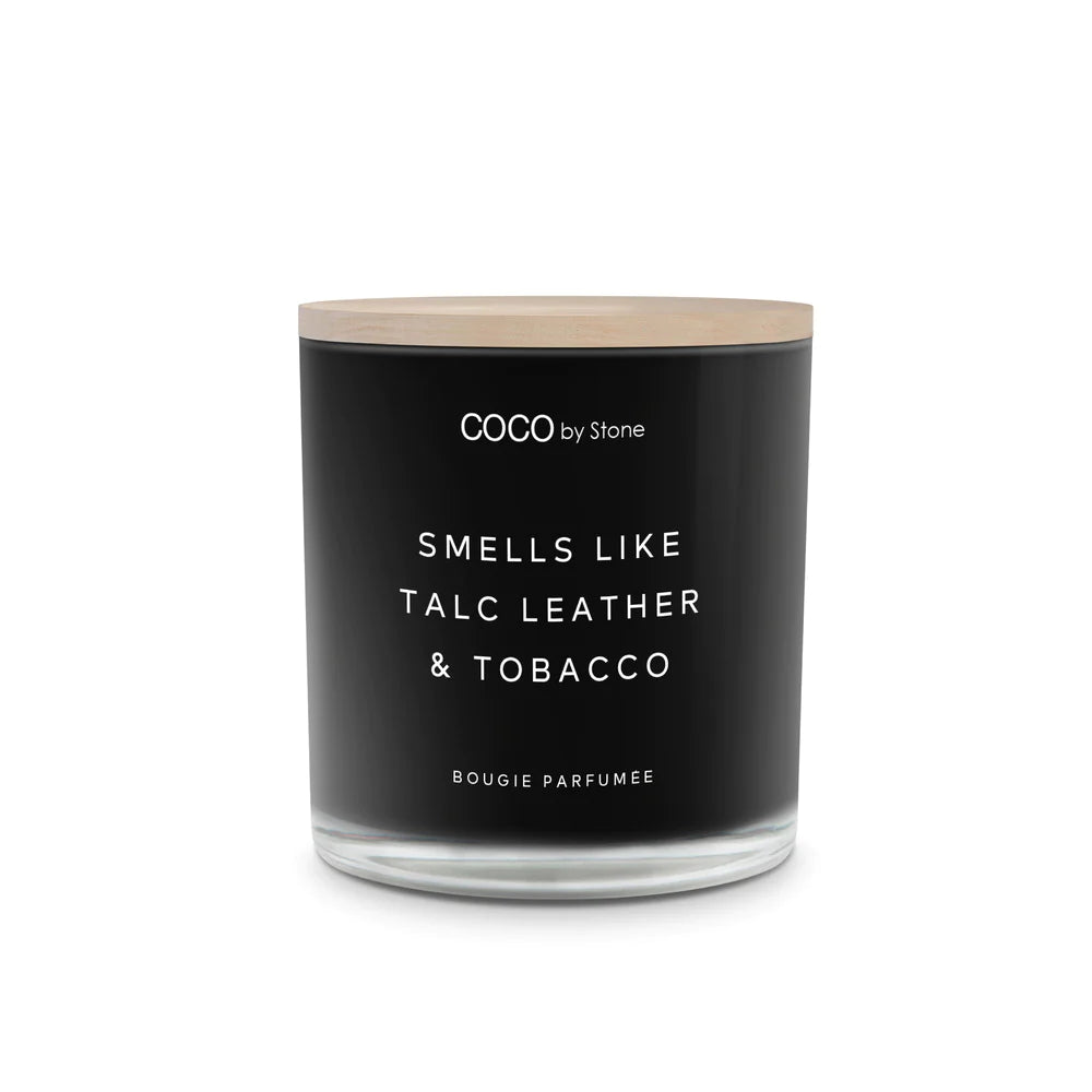 Broluxe Ltd. Co. XL American Bully COCO by Stone Talc Leather & Tobacco - Pet Safe Coconut Wax Candle - Food Grade Certified