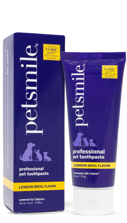 Broluxe Ltd. Co. XL American Bully Petsmile Professional Pet Toothpaste - London Broil Flavor - VOHC Registered Seal