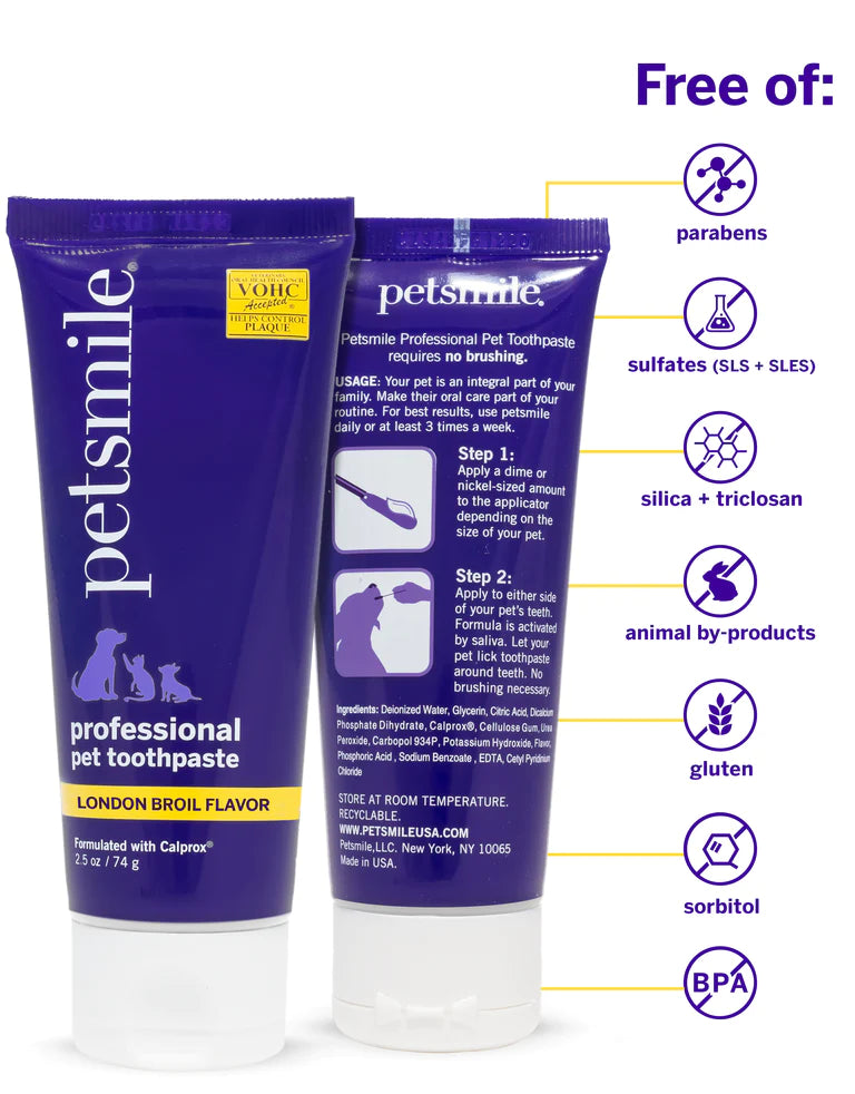 Broluxe Ltd. Co. XL American Bully Petsmile Professional Dental Kit - London Broil Flavor - VOHC Registered Seal