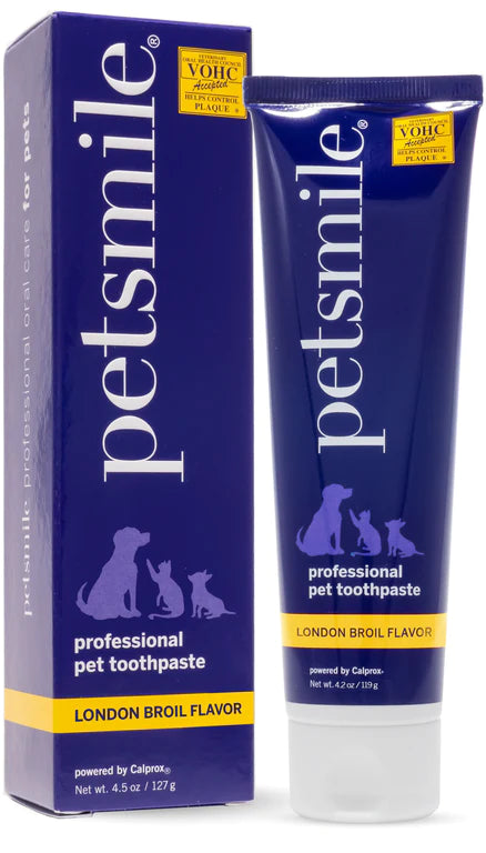 Broluxe Ltd. Co. XL American Bully Petsmile Professional Pet Toothpaste - London Broil Flavor - VOHC Registered Seal