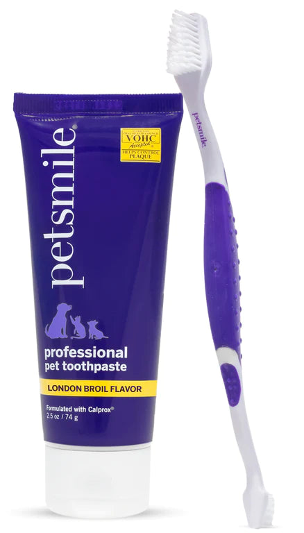 Broluxe Ltd. Co. XL American Bully Petsmile Professional Dental Kit - London Broil Flavor - VOHC Registered Seal