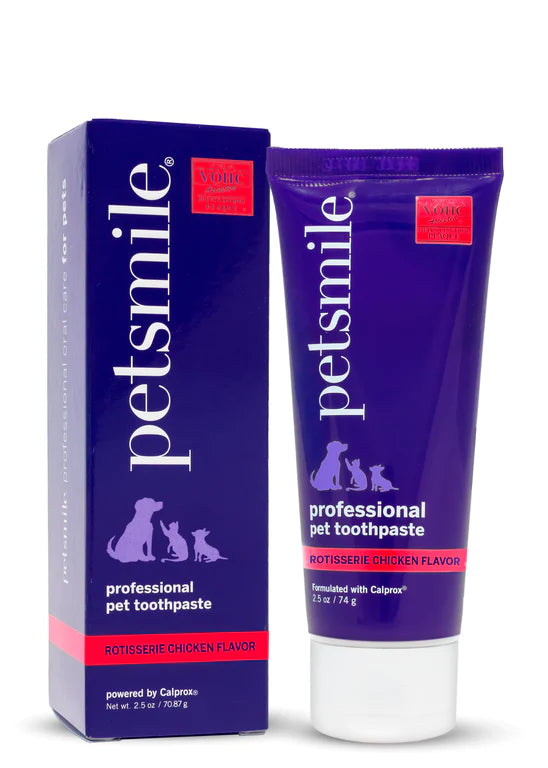Broluxe Ltd. Co. XL American Bully Petsmile Professional Pet Toothpaste - Rotisserie Chicken Flavor - VOHC Registered Seal