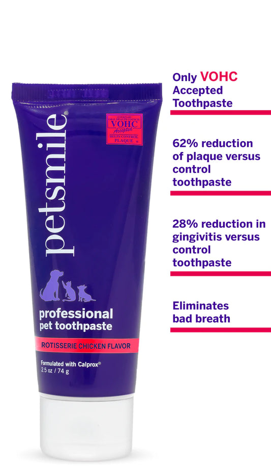 Broluxe Ltd. Co. XL American Bully Petsmile Professional Pet Toothpaste - Rotisserie Chicken Flavor - VOHC Registered Seal