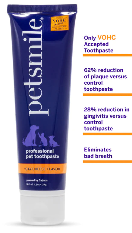 Broluxe Ltd. Co. XL American Bully Petsmile Professional Pet Toothpaste - Say Cheese Flavor - VOHC Registered Seal