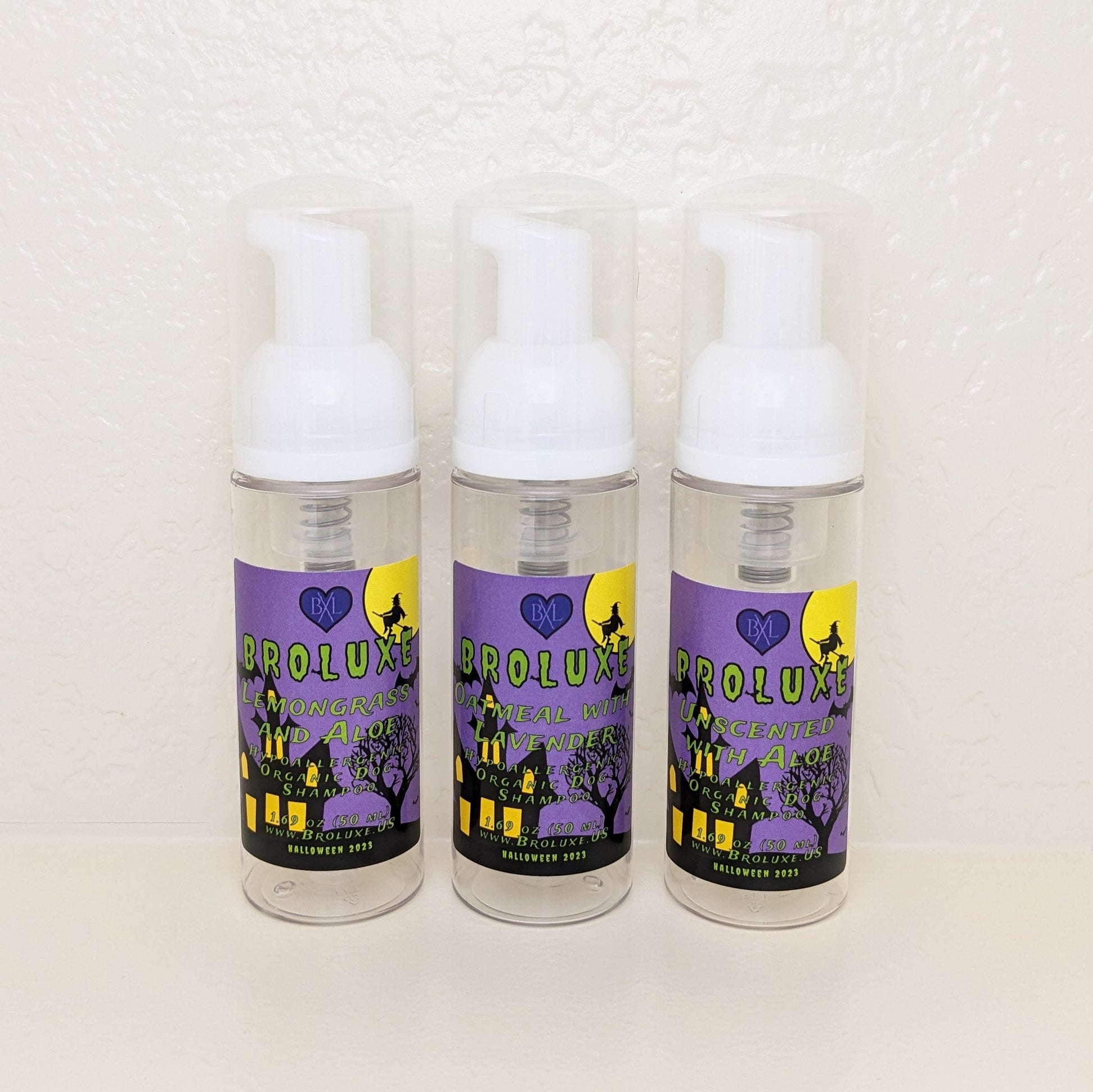 BROLUXE XL American Bully Foamer Pump PET Halloween Clear Plastic Bottle 1.69oz (Empty) Lemongrass, Lavender, Unscented