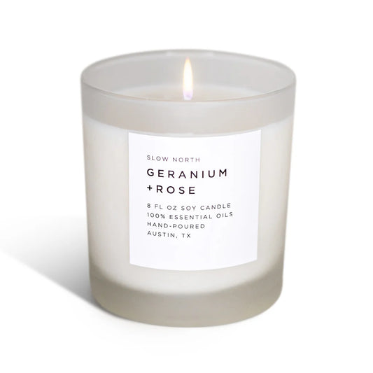 Broluxe Ltd. Co. XL American Bully Slow North - Geranium+Rose - Pet Safe Soy Wax Candle - 100% Essential Oils Only