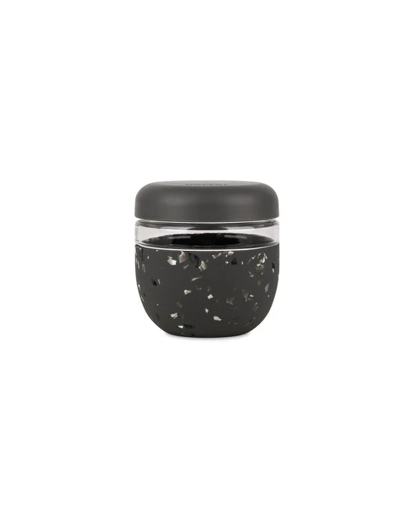 Broluxe Ltd. Co. XL American Bully W&P Glass Bowl Silicone Leakproof Lid Black Confetti - 24 oz