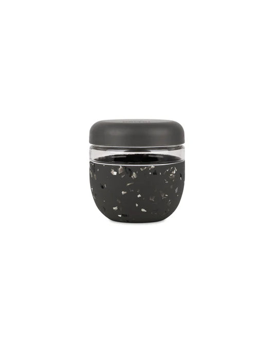 Broluxe Ltd. Co. XL American Bully W&P Glass Bowl Silicone Leakproof Lid Black Confetti - 24 oz