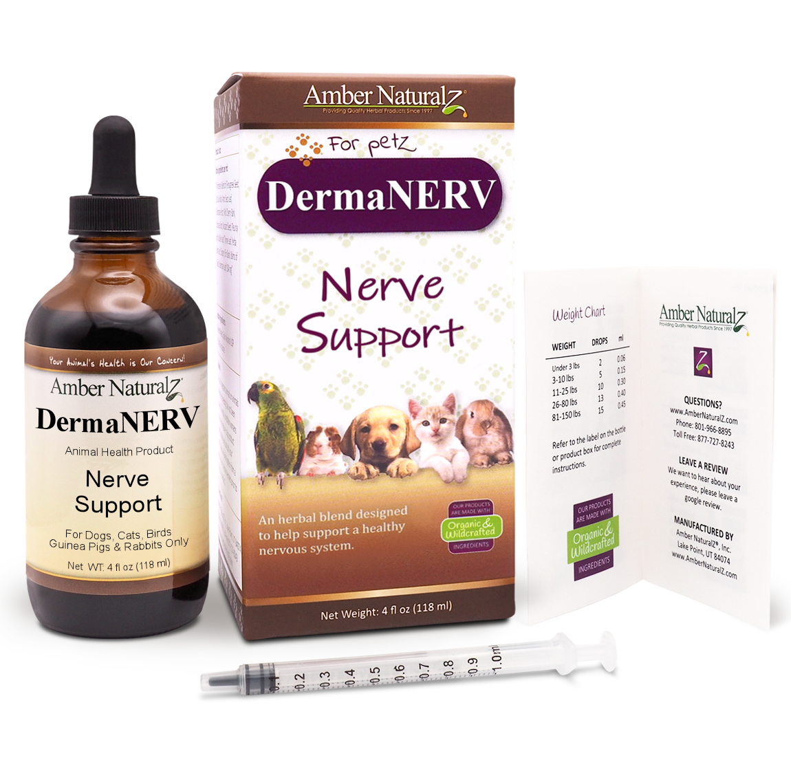 Broluxe Ltd. Co. XL American Bully | Amber NaturalZ DermaNERV Nerve Support 4oz