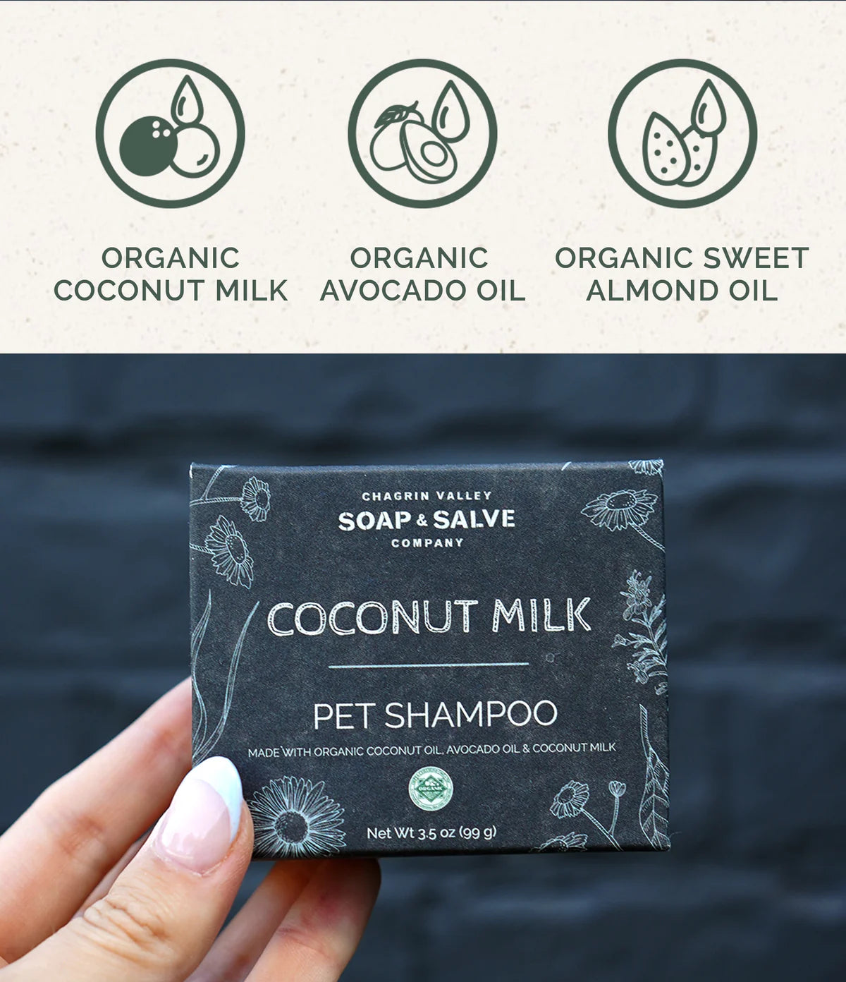 Broluxe Ltd. Co. XL American Bully Chagrin Valley - Pet/Dog Shampoo Bar - Coconut Milk - USDA Certified Organic