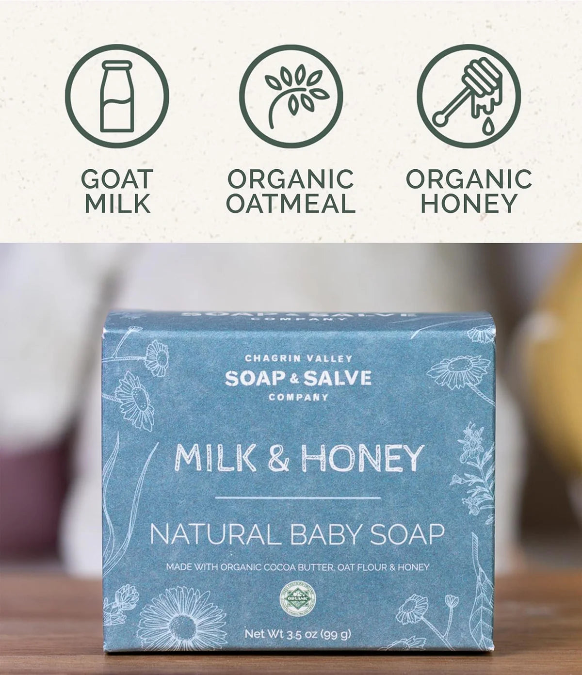 Broluxe Ltd. Co. XL American Bully Dog Parent - Chagrin Valley - Soap All-In-One Bar - Milk & Honey Baby Soap - USDA Certified Organic