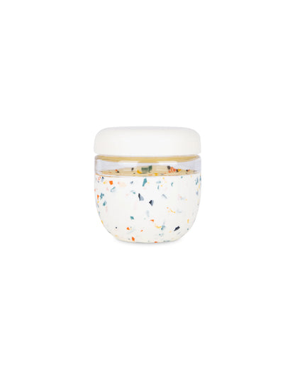 Broluxe Ltd. Co. XL American Bully W&P Glass Bowl Silicone Leakproof Lid Cream Confetti - 24 oz