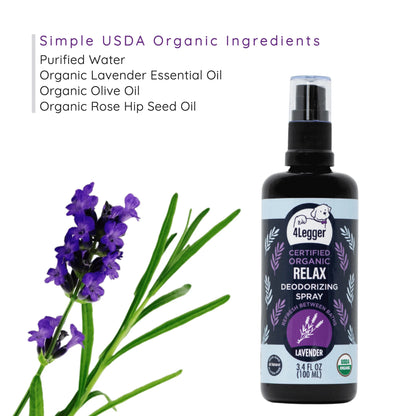 Broluxe Ltd. Co. XL American Bully 4-Legger RELAX - Deodorizing Spray - Lavender - USDA Certified Organic