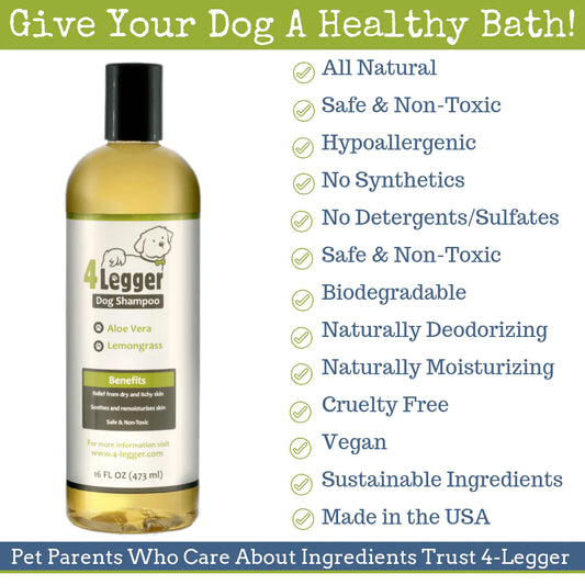 Broluxe Ltd. Co. XL American Bully 4-legger Dog Shampoo Lemongrass and Aloe Hypoallergenic Certified to Organic Food Standards