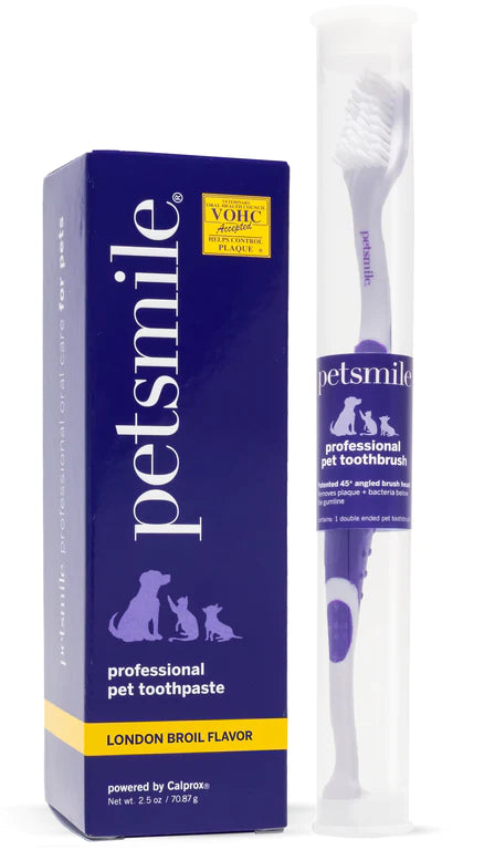 Broluxe Ltd. Co. XL American Bully Petsmile Professional Dental Kit - London Broil Flavor - VOHC Registered Seal
